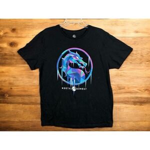 Graphic Print Mortal Kombat T-Shirt Gaming Logo Tee Shirt Adult Size Large